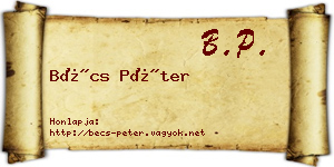 Bécs Péter névjegykártya