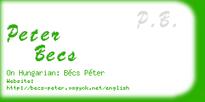 peter becs business card